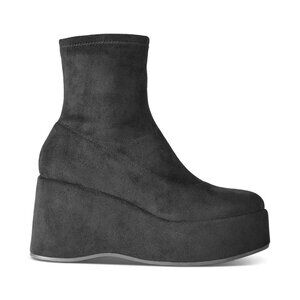 Wild Pair Women's Earlee Platform Wedge Heeled Boots Black Size 9 Medium